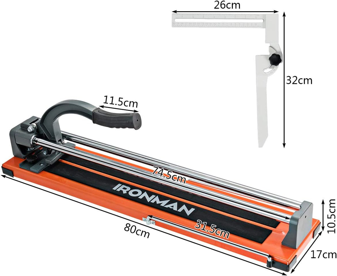 DREAMADE Manueller Fliesenschneider, Schnittstärke bis zu 210mm & Schnittlänge bis 61cm, Fliesenschn