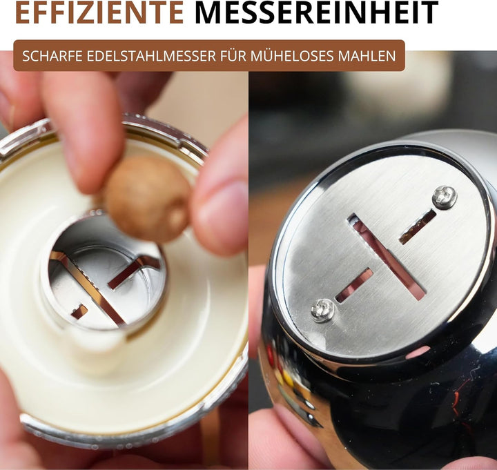 Westmark Muskatmühle, Mit Vorratsfläche, Kunststoff/Rostfreier Edelstahl, Silber/Transparent, 695722
