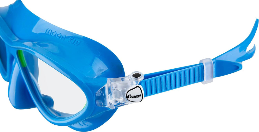 Cressi Moon Kid Premium Junior Maske Mask Blau/Lime, Mask Blau/Lime