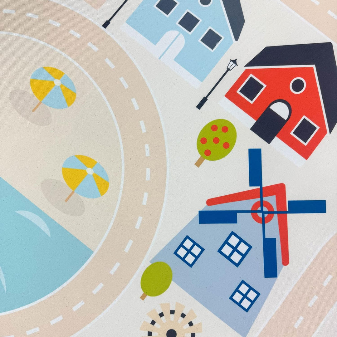 Teppich-Traum Teppich Kinderzimmer Kinderteppich Stadt-Motiv rutschfest flachgewebe saugroboterfreun
