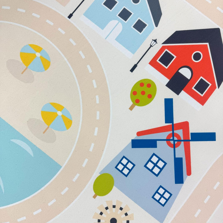 Teppich-Traum Teppich Kinderzimmer Kinderteppich Stadt-Motiv rutschfest flachgewebe saugroboterfreun