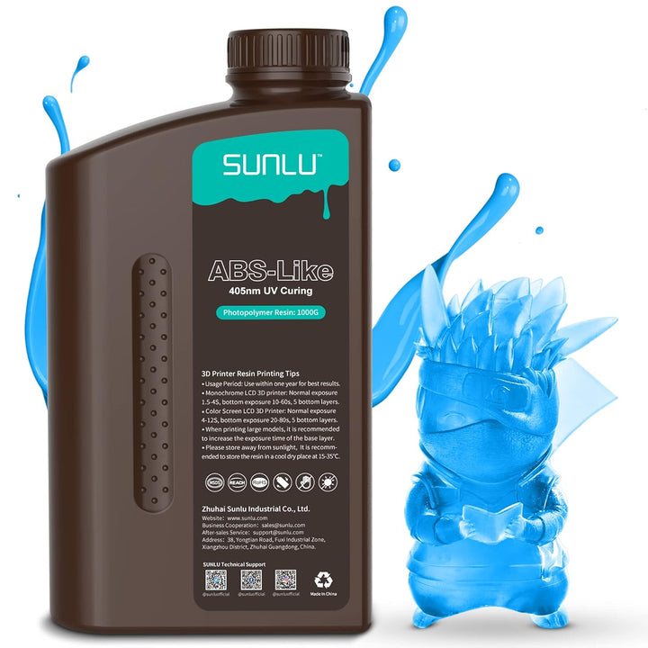 SUNLU ABS-Like 3D Drucker Resin 1KG, 405nm UV-härtendes Standard Photopolymer Schnellharz für den LC