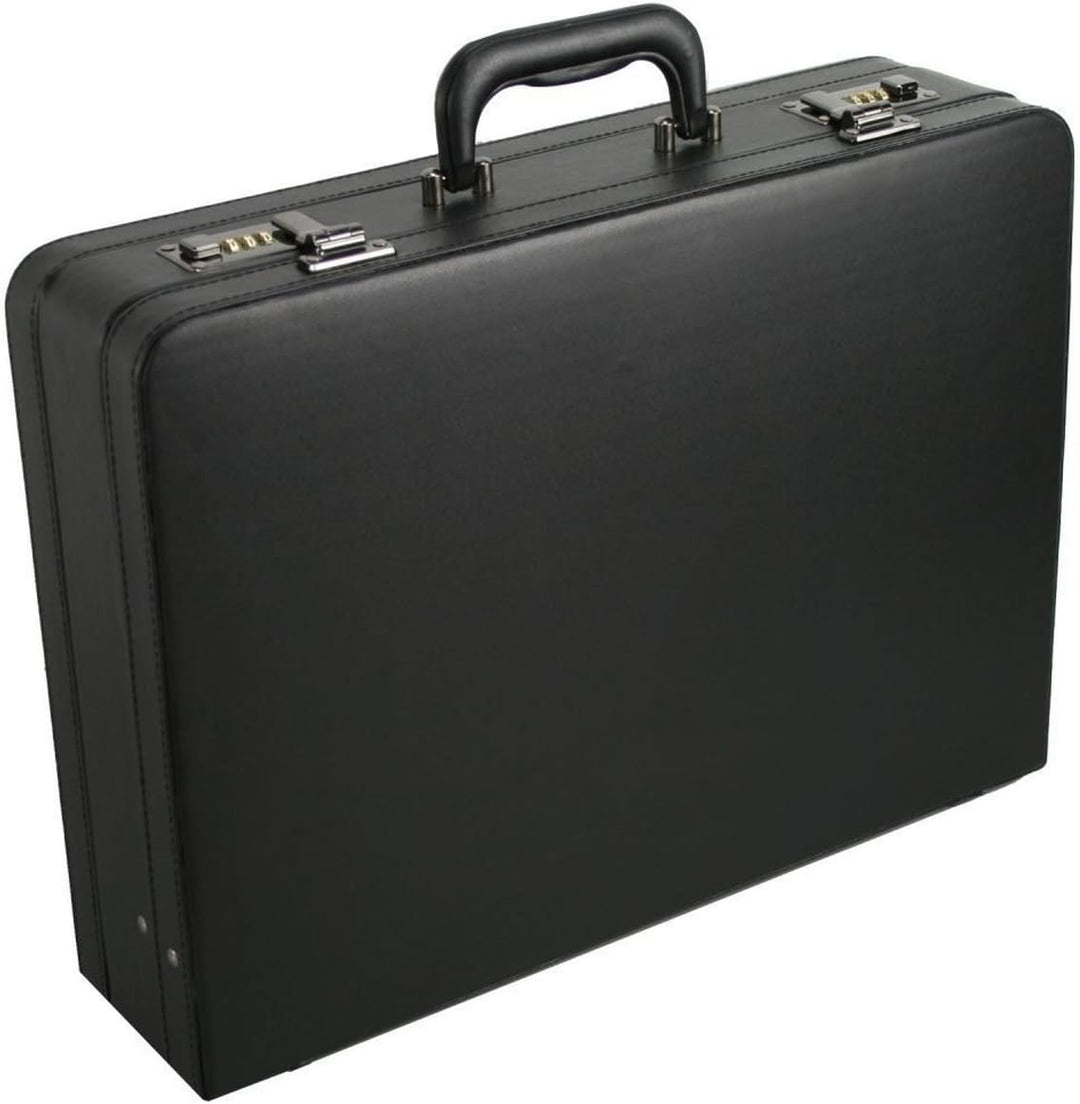 Bowatex Extra breite, grosse Aktenkoffer 46 cm Schreibplatte Erweiterbar Schwarz