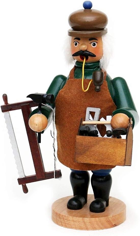 Wichtelstube-Kollektion Holz Räuchermann Räuchermännchen Räucherfigur Tischler 11,5 x 11 x 20 cm