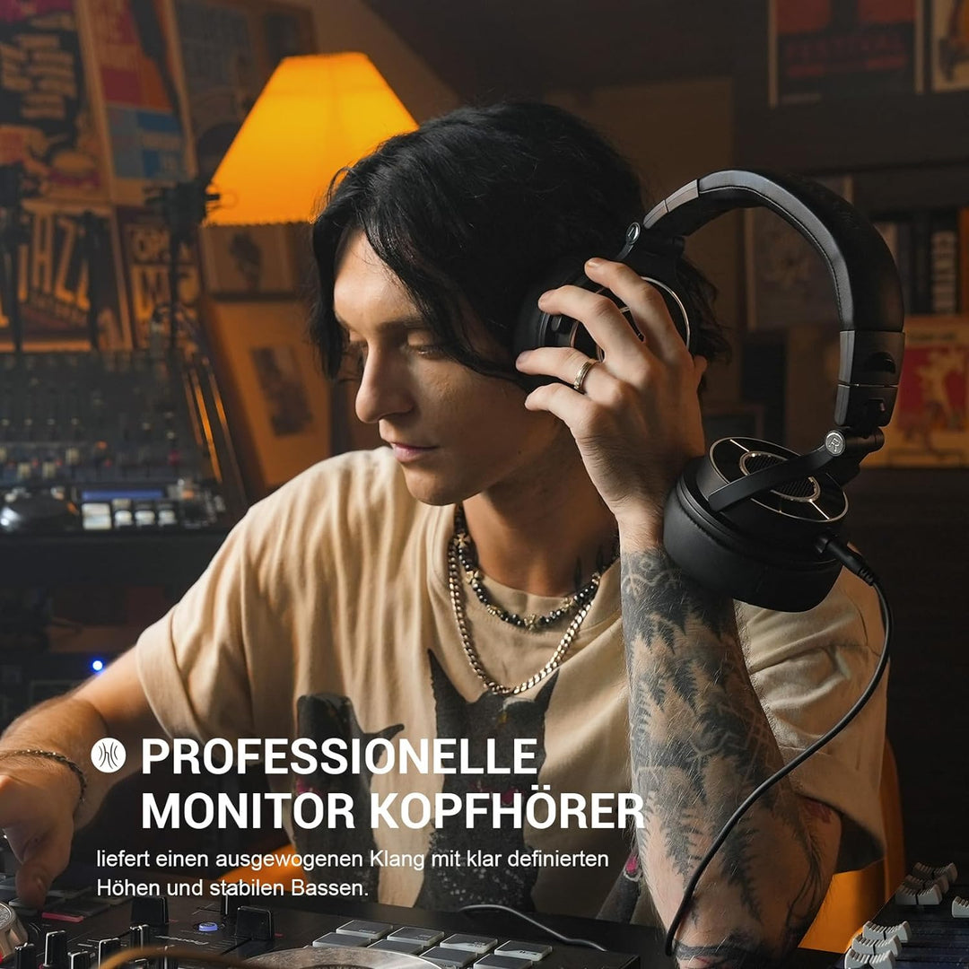 OneOdio Kopfhörer mit Kabel, Monitor 60 Professioneller geschlossener Studio Kopfhörer 38 Ohm, Kopfh