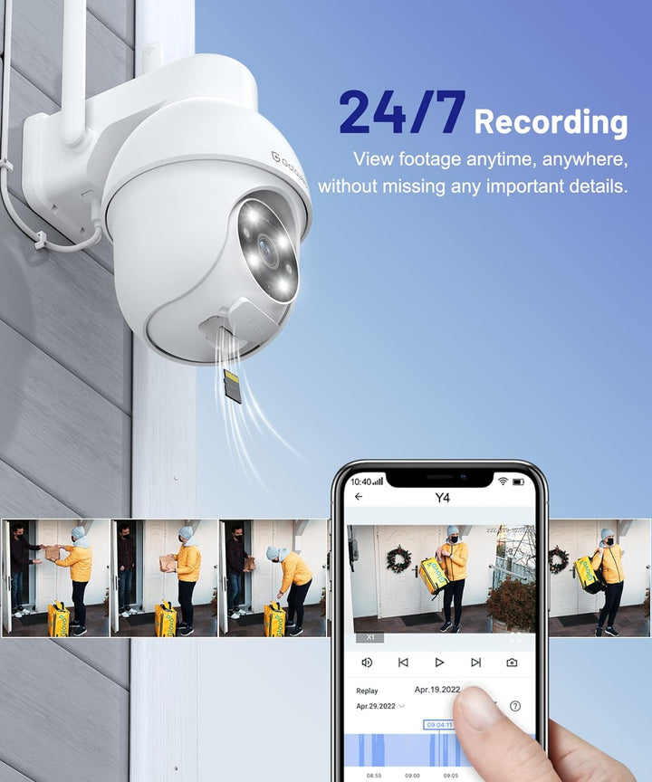 2K Überwachungskamera Aussen,GALAYOU PTZ Outdoor WLAN IP Kamera überwachung aussen, WiFi Dome Camera