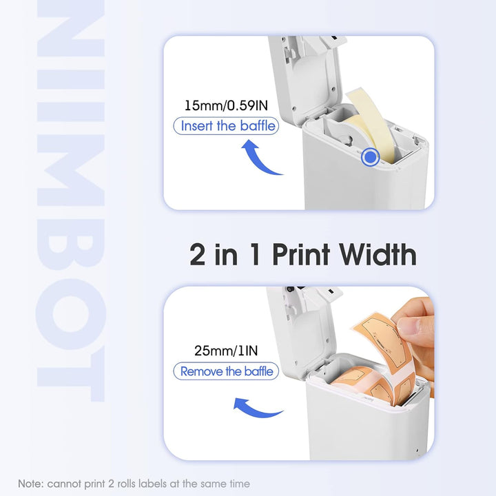 NIIMBOT D101 Etikettendrucker, Handheld Thermo mit Klebeband, einfach zu drucken 15 bis 25 mm Breite