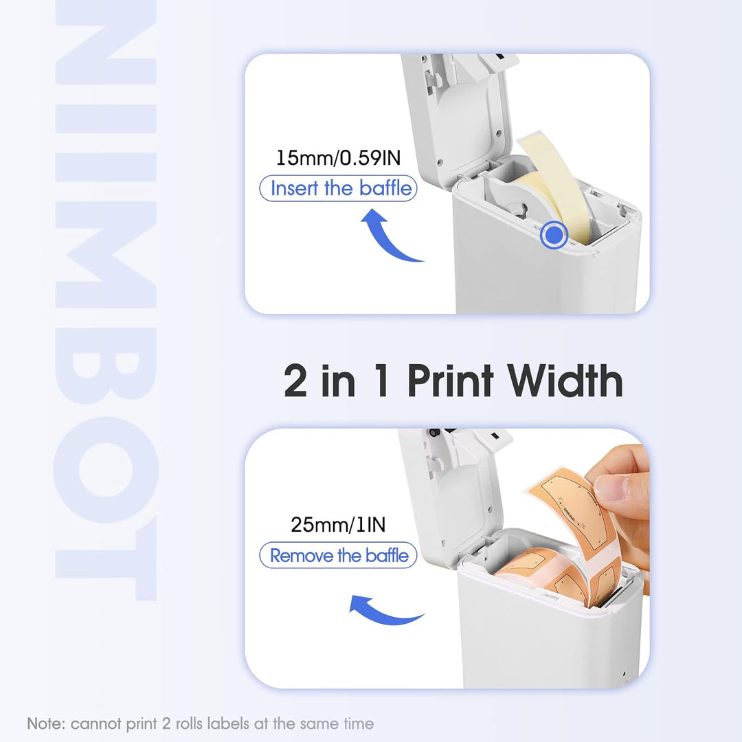 NIIMBOT D101 Etikettendrucker, Handheld Thermo mit Klebeband, einfach zu drucken 15 bis 25 mm Breite