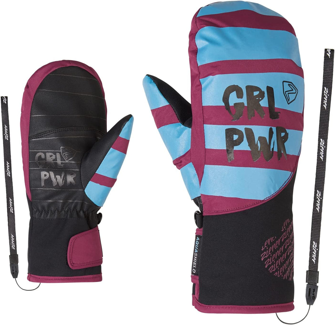 Ziener Mädchen Liwani Ski-Fäustling/Wintersport | wasserdicht, Primaloft, modisch 7 blue nile.raspbe