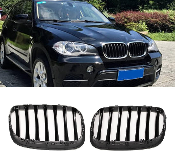 HZTWFC Frontnierengitter Einzellamelle glänzend schwarz Morden Stil Frontstossstangengrill Auto Styl