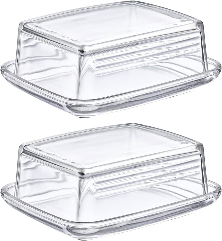 Westmark 2 Butterdosen aus Glas, Länge: 14,3 cm, Transparent, 208522E3 Glas Set 2tlg., Glas Set 2tlg