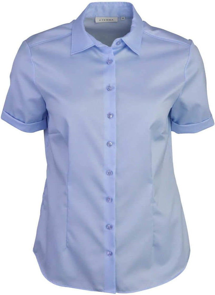 eterna Kurzarm Bluse Modern Classic unifarben