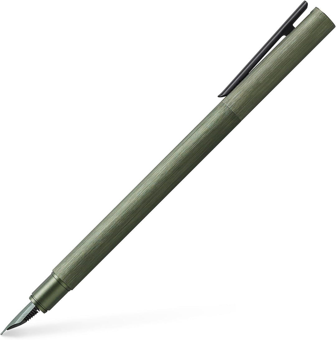 Faber-Castell 146150 - Füller Neo Slim Aluminium, Federbreite M, olivgrün Federbreite M olivgrün, Fe