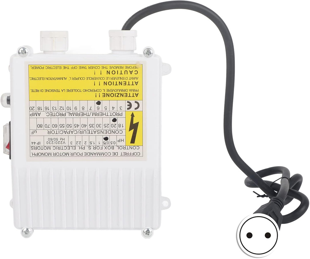 Pumpensteuerkasten, Brunnenpumpensteuerung mit Integriertem Wärmeschutz Schalter(EU-Stecker 220 V 55