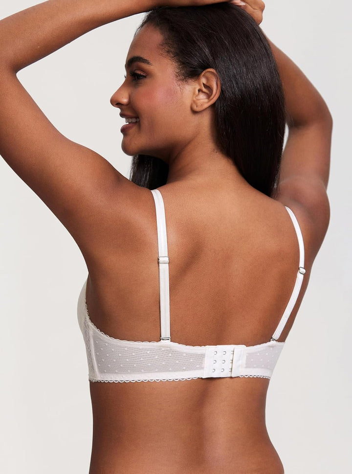 DOBREVA Damen Push Up BH ohne Bügel Soft Spitze Bügelloser BHS Sexy Bequem Gepolstert 75D Kokosnuss