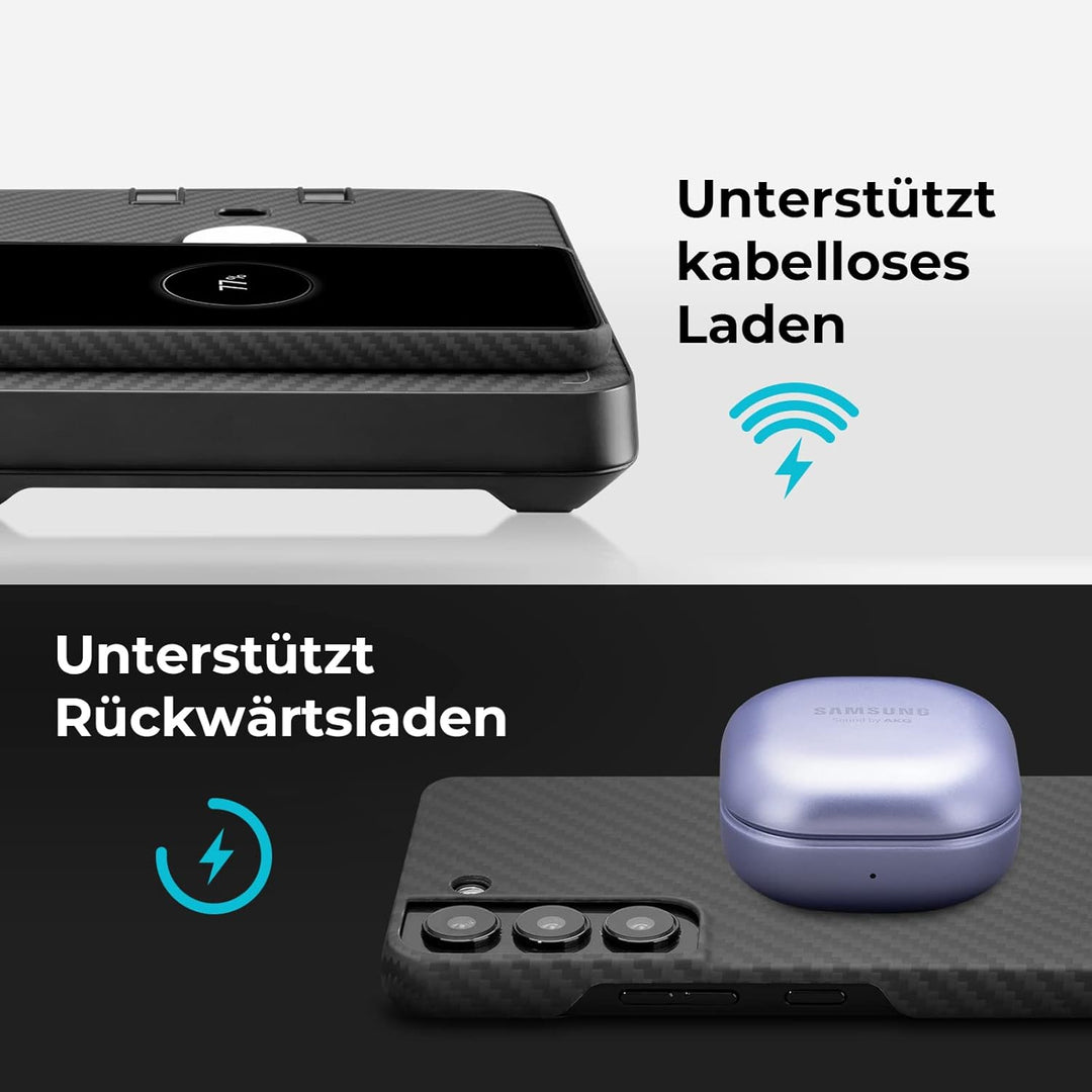 pitaka Magnetische Hülle für Samsung Galaxy S22 Plus 6.6 Zoll Ultradünne Handyhülle aus Aramidfaser