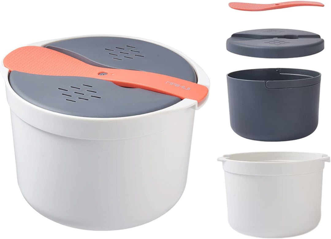 KLOP256 Mikrowellen Reiskocher, 2L Mikrowellen Dampfgarer für Mikrowelle Reis, PP in Lebensmittelqua