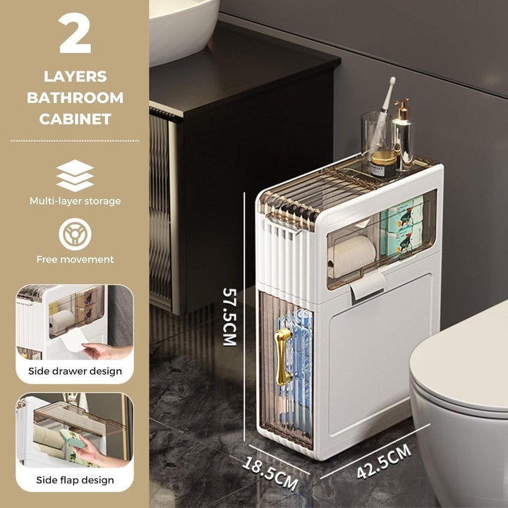 MAGIC SELECT Schmaler Badezimmer-Organizer. Hilfsschrank mit Rädern für Enge Stellen. Beistellschran