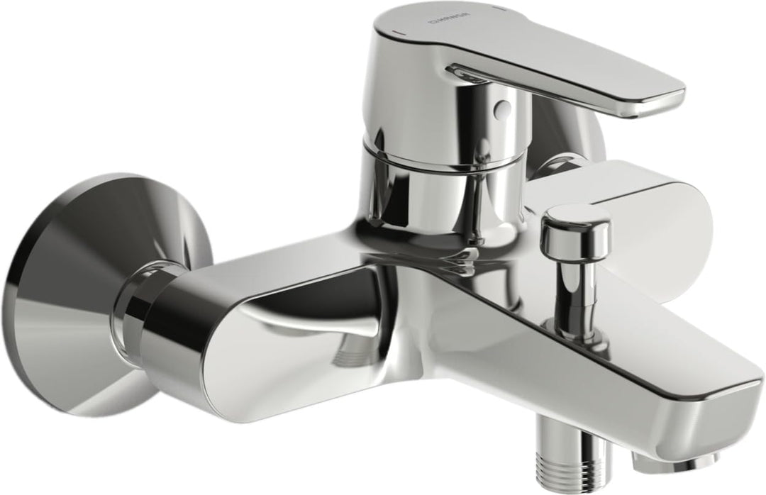 Hansa 51442193 Badewanne Mischbatterie für Wandaufbau HANSAPINTO | automatische Rückstellung Brause/
