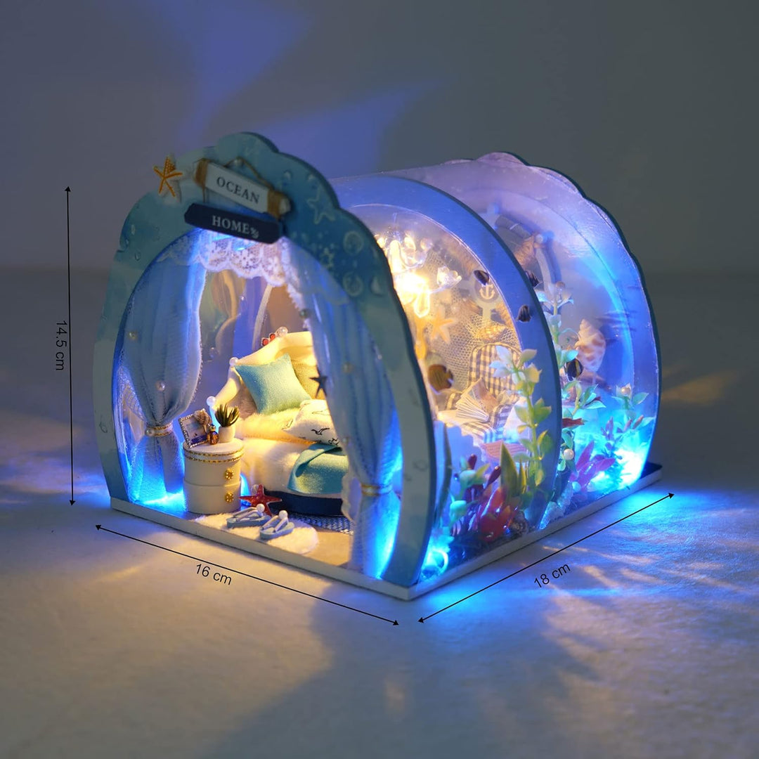 Cuteefun DIY Miniatur Puppenhaus Kit für Anfänger zu Bauen Miniatur Haus mit Möbeln und Werkzeugen S