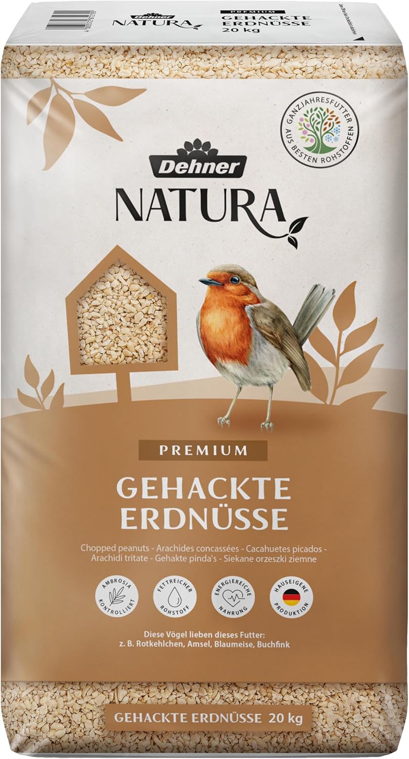 Dehner Natura Wildvogelfutter, gehackte Erdnüsse, 20 kg 20 kg (1er Pack) Single, 20 kg (1er Pack) Si