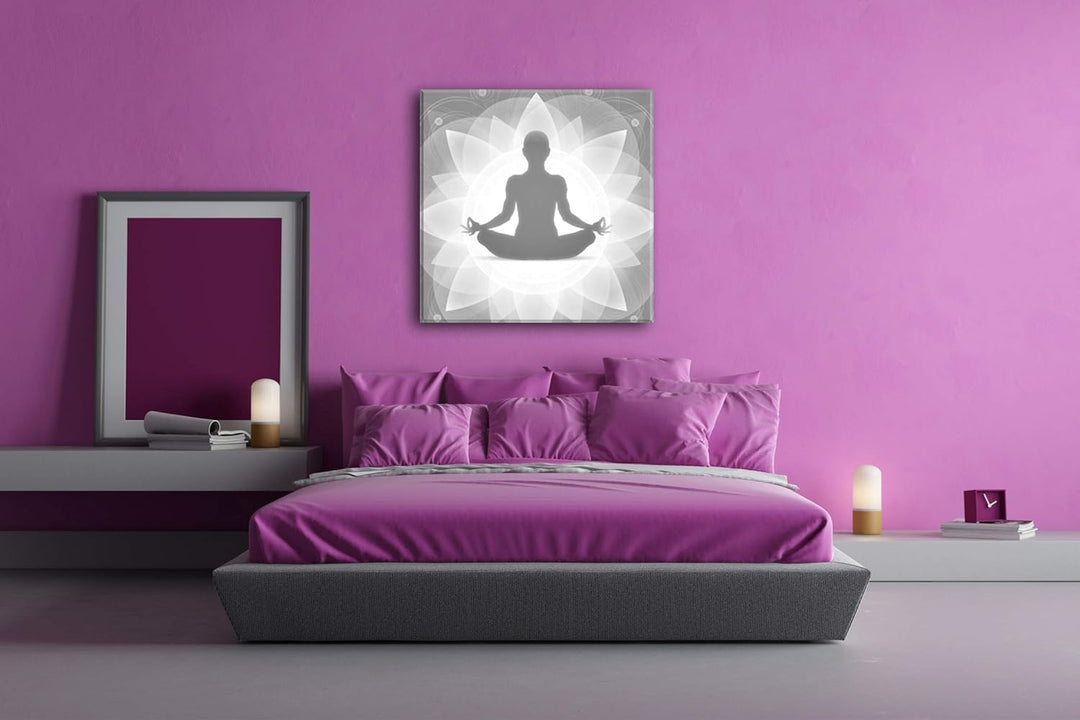 deyoli Meditierender Mensch Format: 60x60 Effekt: Schwarz&Weiss als Leinwandbild, Motiv fertig gerah