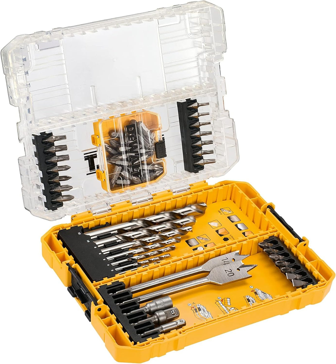Dewalt HSS-G Metallbohrer und Bit-Set DT70757 (55-teilig, Bohrer mit rechtsschneidender Spiralnut Ty