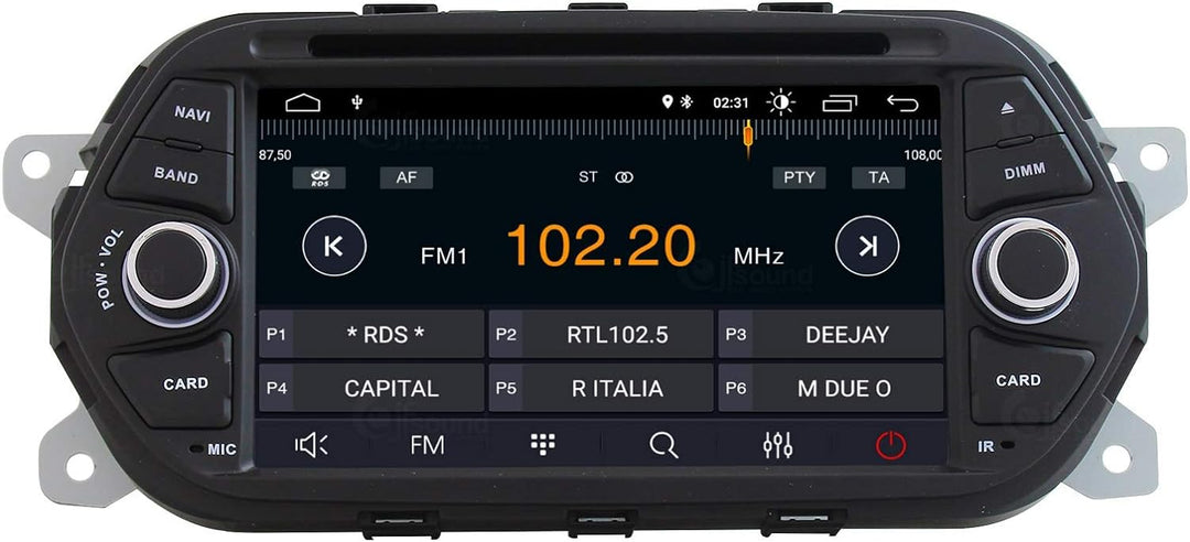 Costum fit Autoradio für FIAT Tipo Android GPS Bluetooth WiFi Dab USB Full HD Touchscreen Display 7"