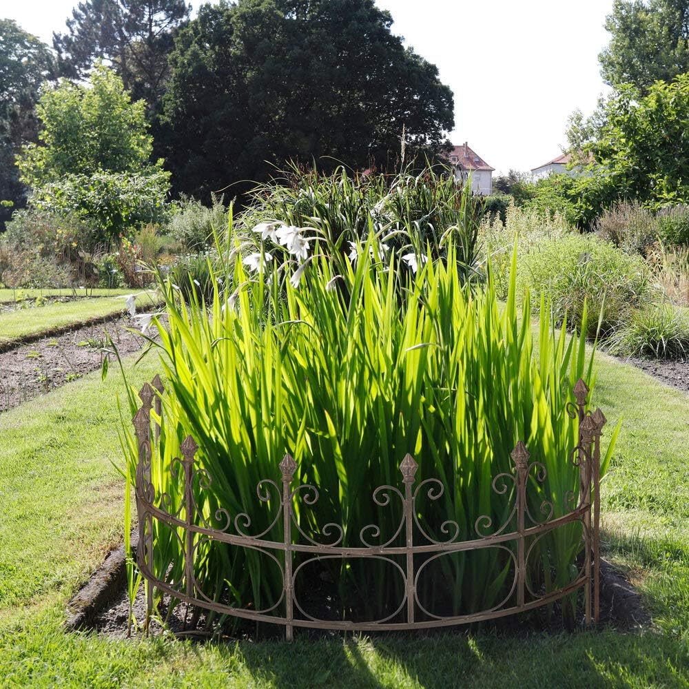 ecosoul 2-er Set Staudenhalter Strauchhalter Gartendeko Rost massiv halbrund Rankhilfe Metall Eisen