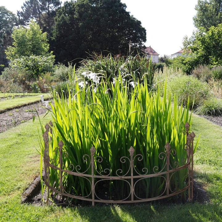 ecosoul 2-er Set Staudenhalter Strauchhalter Gartendeko Rost massiv halbrund Rankhilfe Metall Eisen