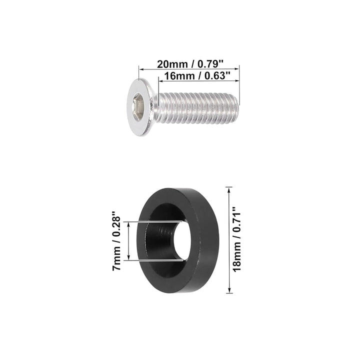 MACHSWON 30 Stück Stoßstange Kotflügel Unterlegscheibe Schrauben M6x1.0 Aluminiumlegierung Motorrau