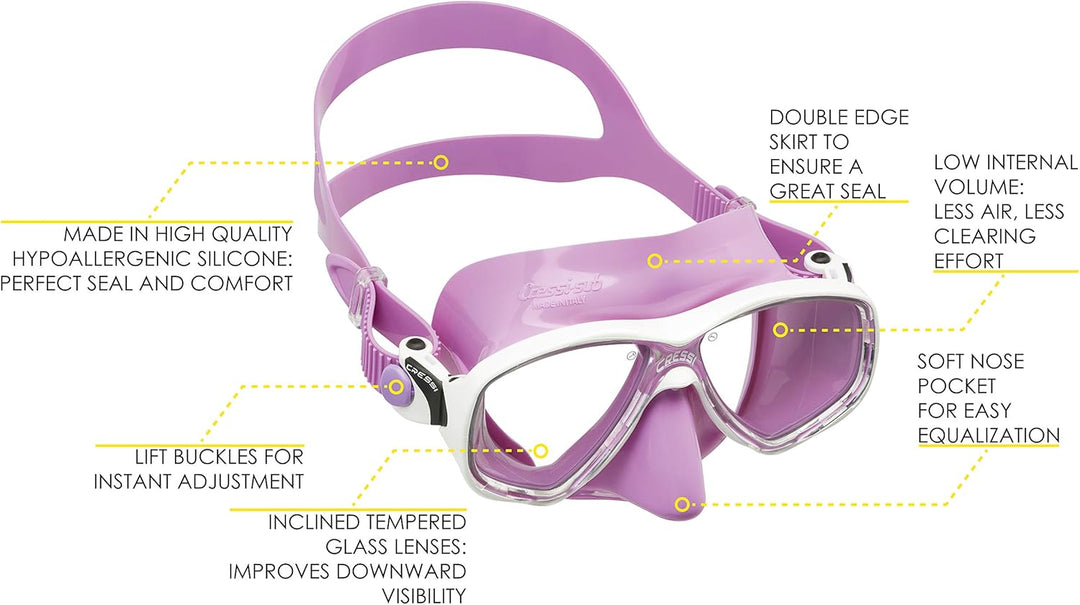 Cressi Marea - Maske oder Maske + Schnorchel Mexico für Tauchen und Schnorcheln, Einheitsgrösse, Uni