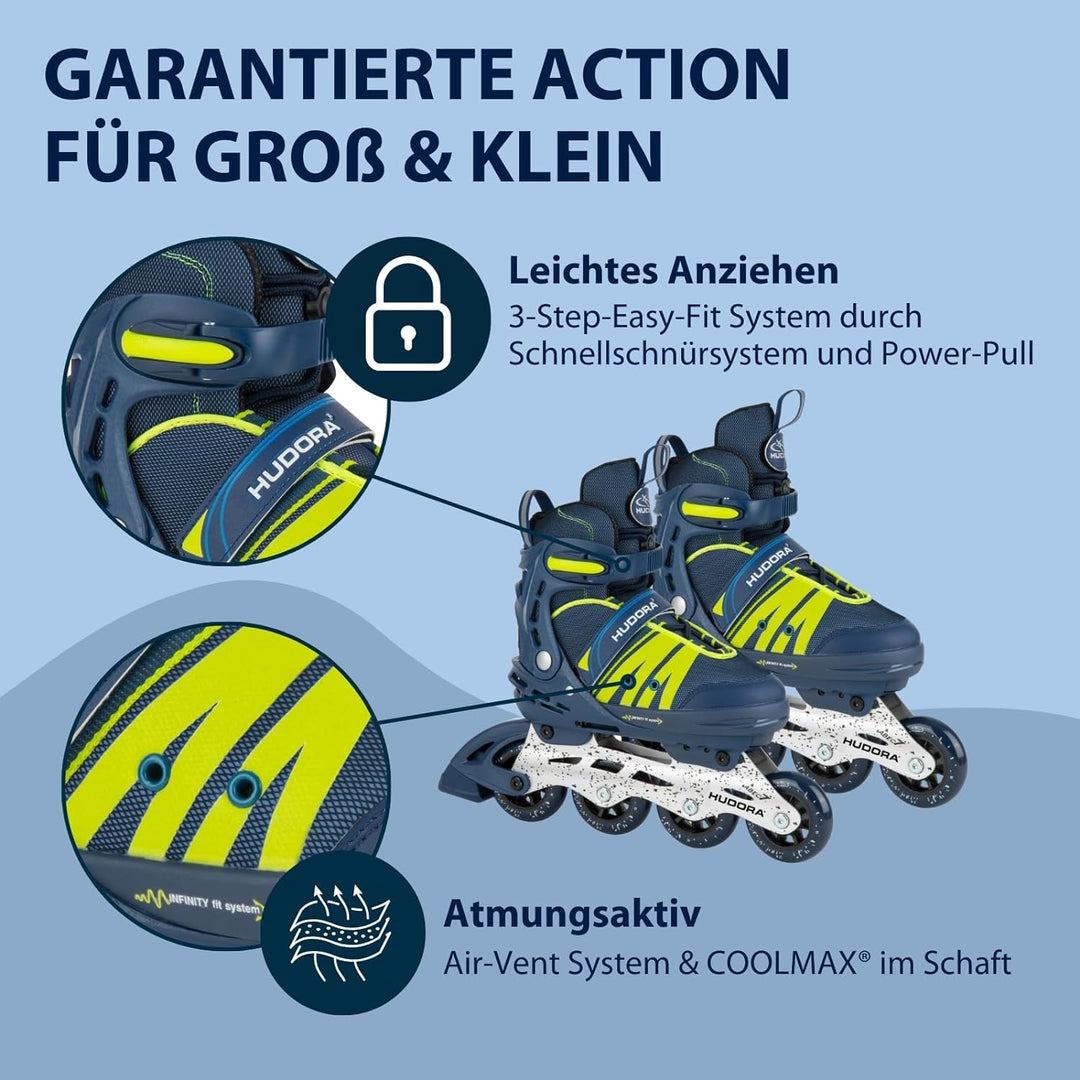 HUDORA Inlineskates Comfort, Softboot Inliner für Kinder, Jugendliche und Erwachsene - Verschiedene