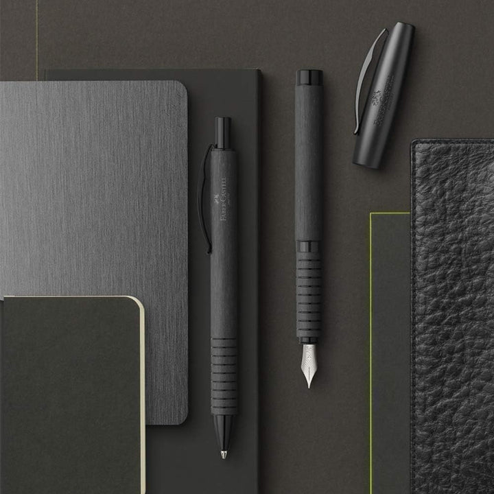 Faber-Castell 148482 - Füller Essentio, Feder EF, Aluminium schwarz schwarz Füller Feder EF, schwarz