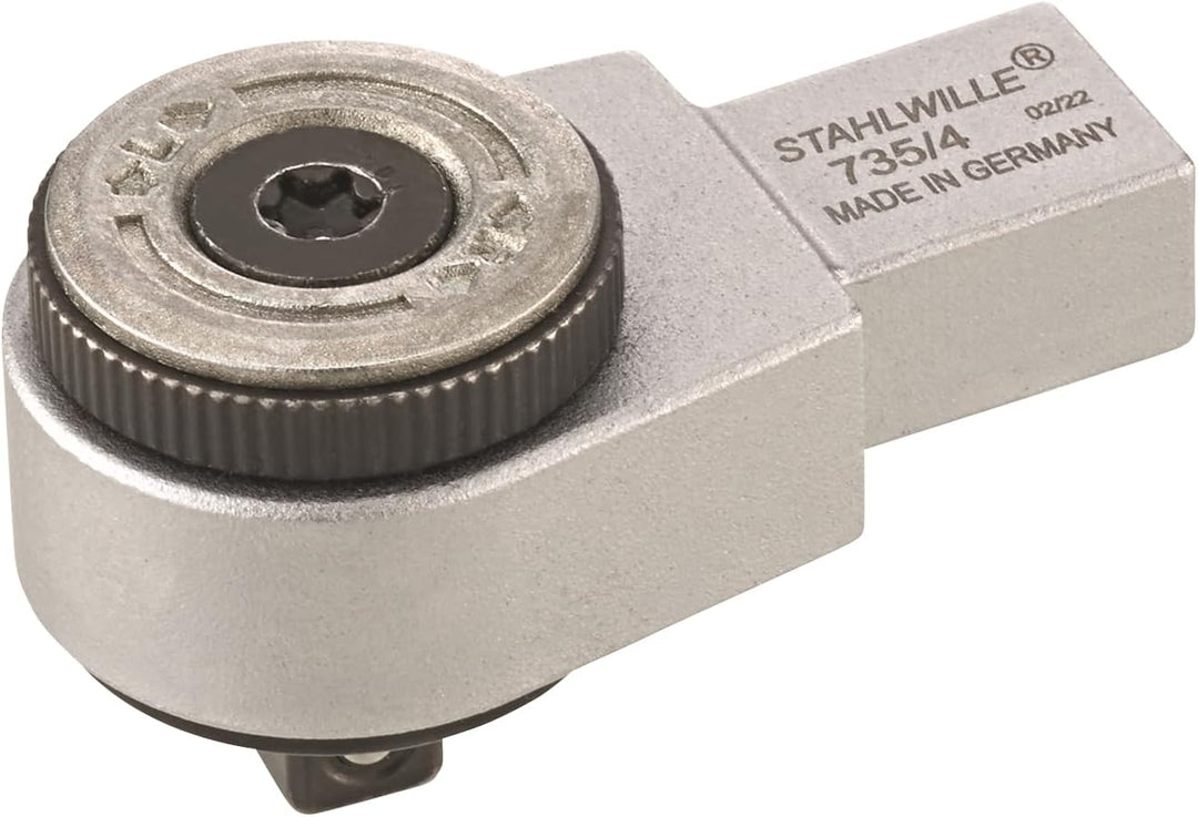 STAHLWILLE 735/4 | 1/4“ Feinzahn-Einsteckknarre 9x12 mm Aufnahme | zum Einstecken in Drehmomentschlü