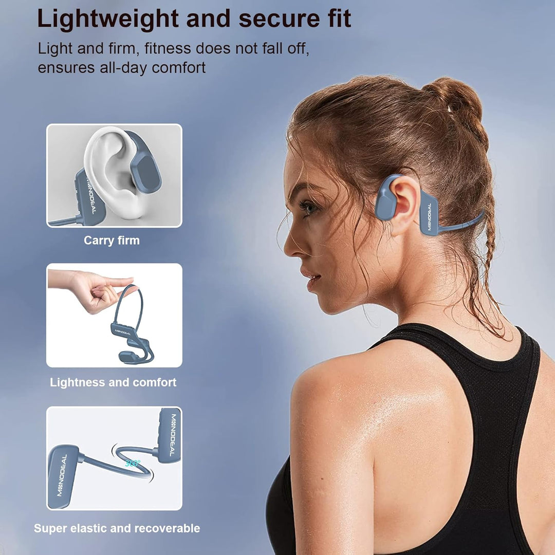 MONODEAL Knochenschall Kopfhörer Bluetooth, Open Ear Kopfhörer Kabellos, 5.2 Sport Bone Conduction K