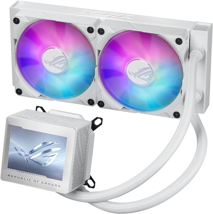 ASUS ROG Ryujin III 240 ARGB White Edition All-in-One Flüssig CPU-Kühler (3,5 Zoll LCD, Asetek-Pumpe