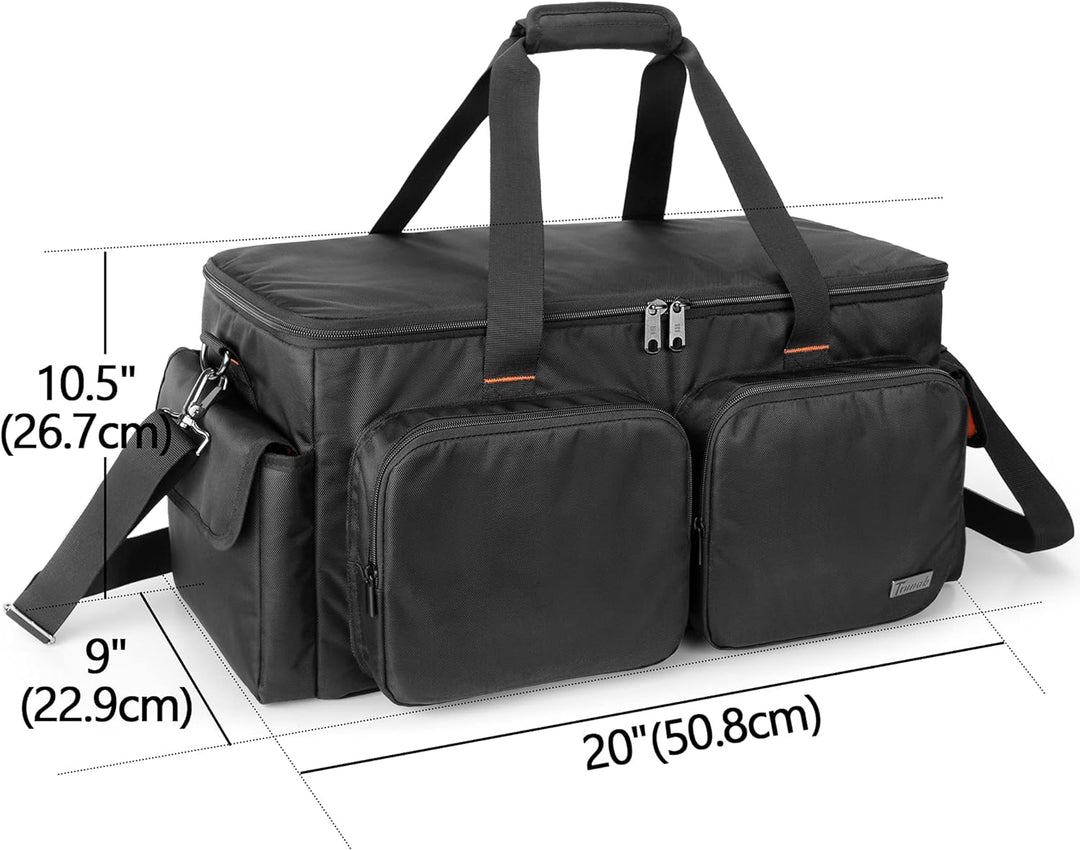 Trunab DJ Tasche, Kabel Organizer Tasche mit Abnehmbarem Gepolstertem Boden und 9 Trennwänden, Trage
