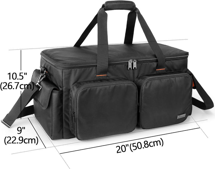 Trunab DJ Tasche, Kabel Organizer Tasche mit Abnehmbarem Gepolstertem Boden und 9 Trennwänden, Trage