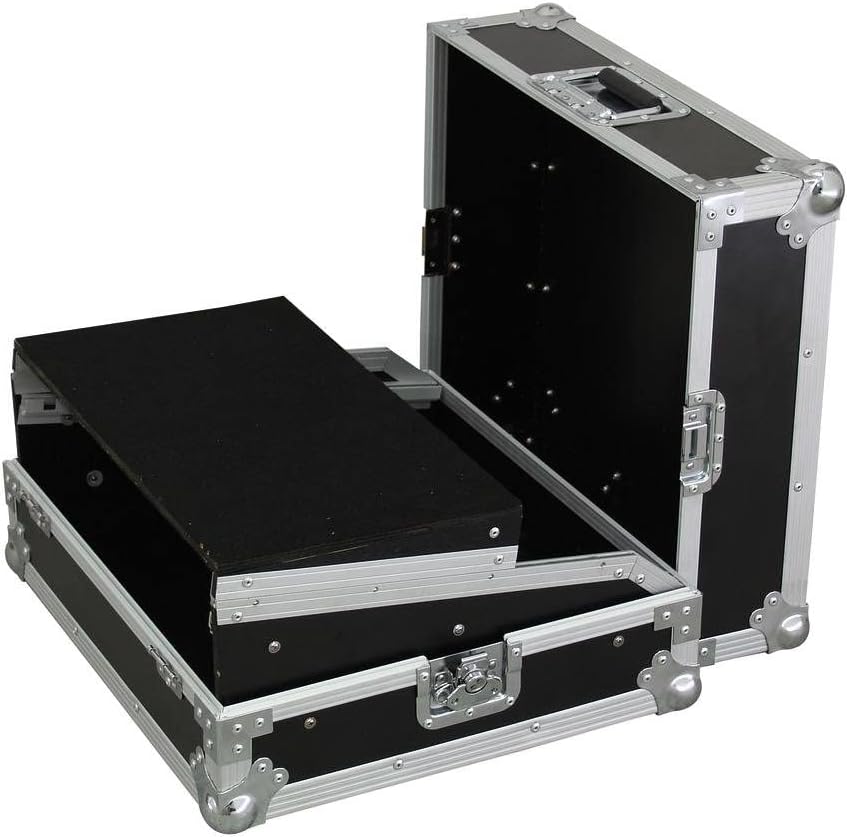 ROADINGER Mixer-Case Profi LS-19 Laptopablage sw | Flightcase für 483-mm-Geräte (19"), mit Laptopabl