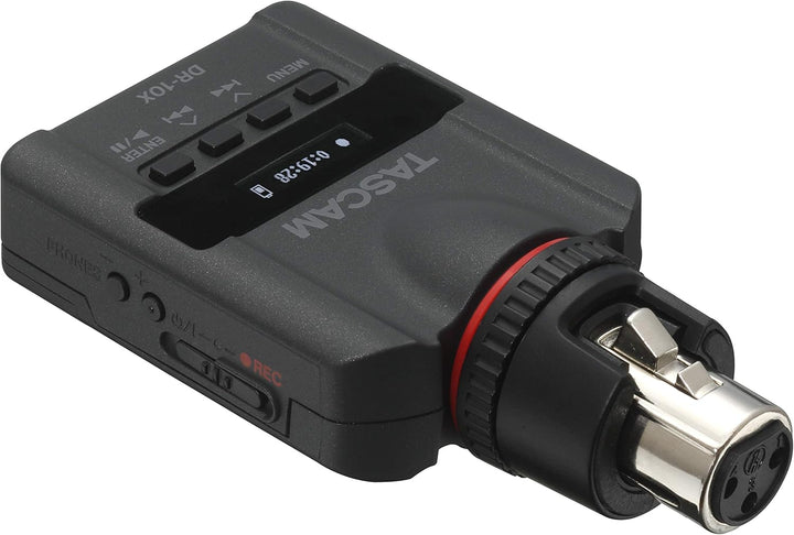 Tascam DR-10X – Audiorecorder zum Aufstecken auf ein Mikrofon, Schwarz Single, Single