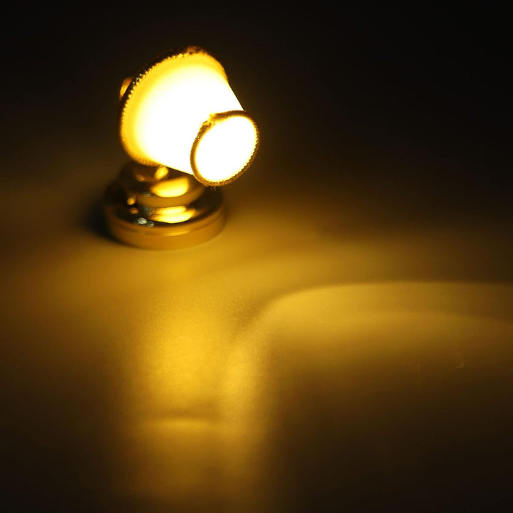 Miniatur-Wandlampe aus Metall für Puppenhaus, Mini-LED, warm, Wandleuchte, für Puppenhaus-Dekoration