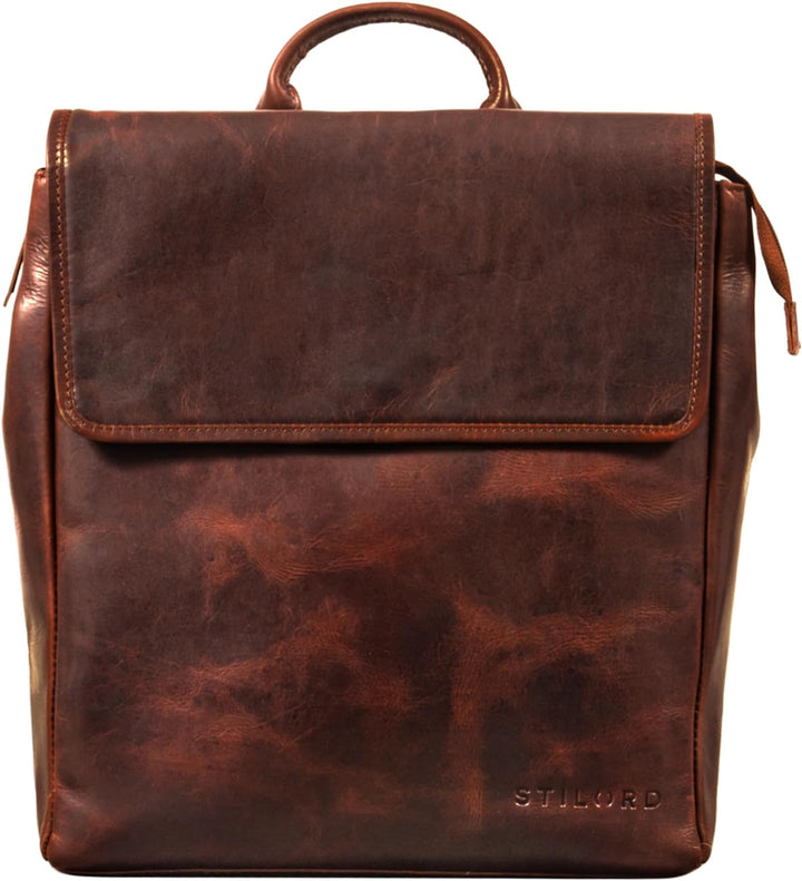 STILORD 'Misha' Moderner Leder Rucksack Unisex Daypack für Damen Herren DIN A4 kompakter Messenger B