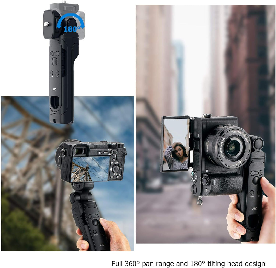 JJC Handgriff Stativ mit Bluetooth Fernbedienung für Sony ZV-E10 ZV-1 ZV-1F a1 a9 a9II A7C II, A7C R