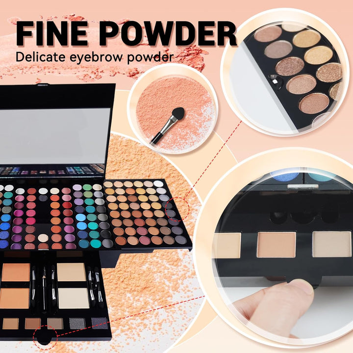 CHSEEO Schmink Geschenkset Make-Up Set Kosmetik Makeup Paletten Schminkkoffer Schminke für Gesicht,