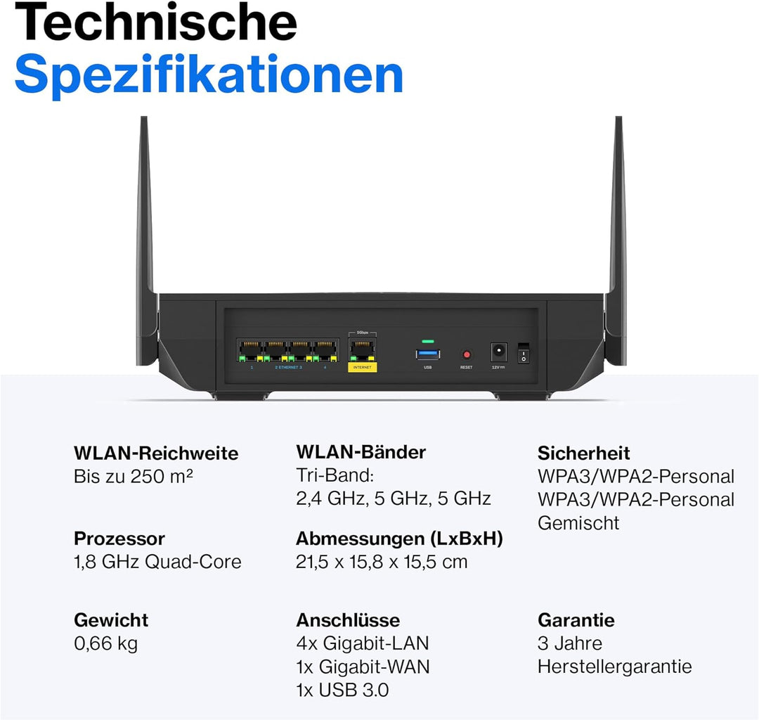 Linksys Hydra Pro 6E Tri‑Band WiFi-6E-Mesh-Router – 8-Stream-Router zum Gamen,Zugriff auf das 6-GHz-