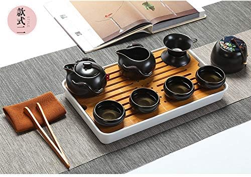 fanquare Tragbare Reise Kung Fu Teeservice, Handgemachte Kungfu Tee Set, Porzellan Teekanne, Teetass