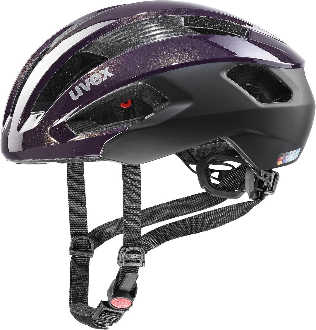 Uvex Rise CC Rennrad Fahrrad Helm matt schwarz/lila 2022 56-59 cm, 56-59 cm
