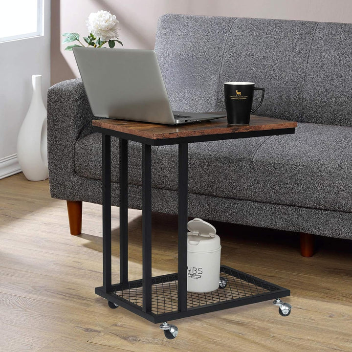 WOLTU Beistelltisch Kaffeetisch Couchtisch Sofatisch Nachttisch Betttisch Laptoptisch mit Rollen, Wo