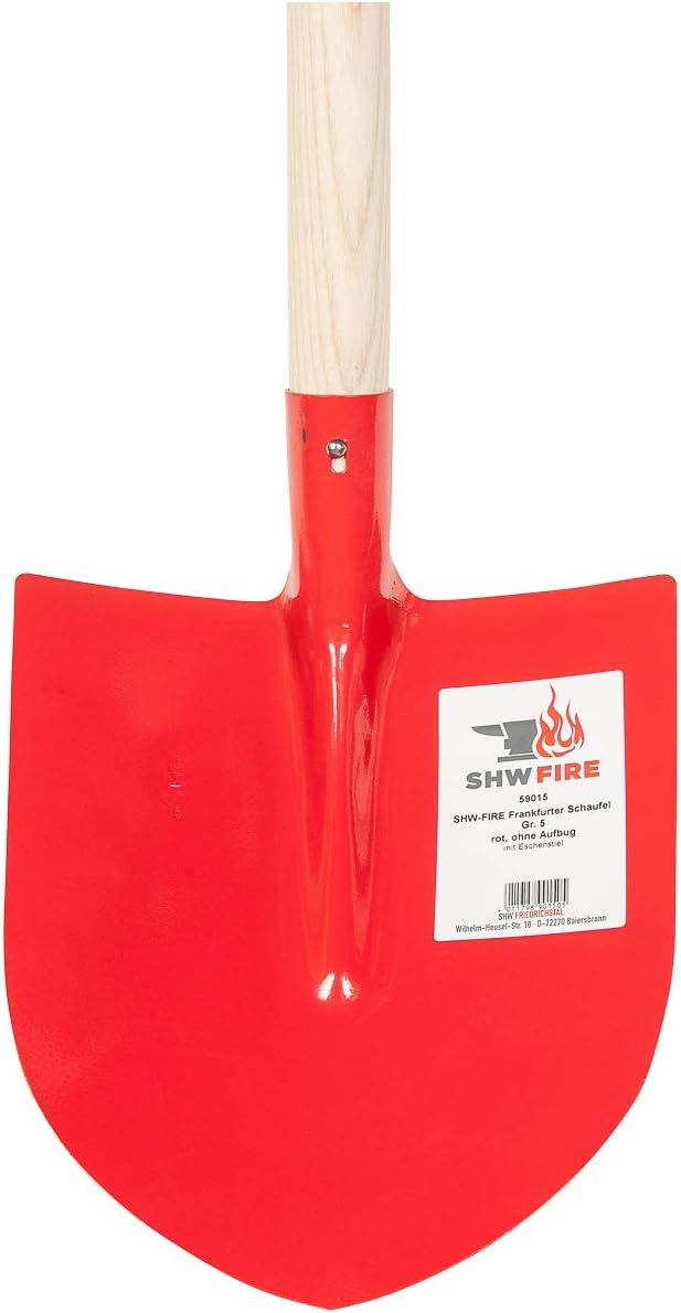 SHW-FIRE Frankfurter Schaufel in Profi-Qualität, 130cm Eschenstiel, ohne Aufbug